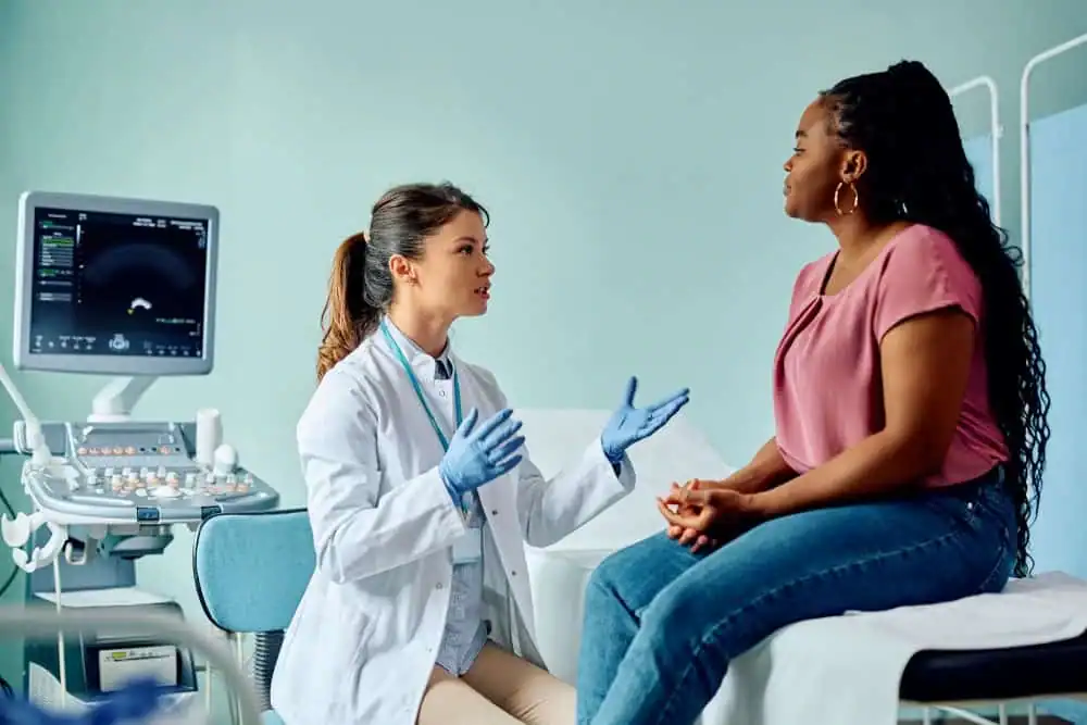 Woman have consultation about vaginal laxity Bexhill
