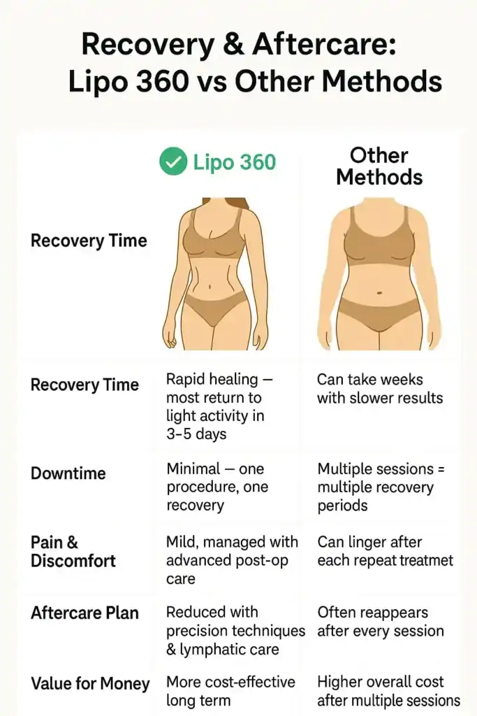 Recovery and Aftercare for Fat-Dissolving Surgery 2 Table to show fat dissolving injection aftercare Bexhill