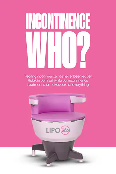 LIPO360 EMS Chair Can Help with Urinary Incontinence 2 Image of a urinary incontinence treatment seat Bexhill